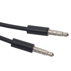 Powermaster pm-17601 3.5 mm erkek/erkek siyah 4 boğumlu aux stereo 98 cm kablo