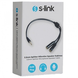 S-link sl-302ms 3.5 mm stereo kulaklik + hoparlör çoklayici kablo