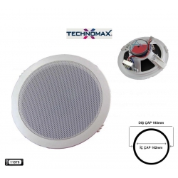 Technomax tm-2041 alçıpan tavan hoparlör 16cm 40 watt trafolu beyaz
