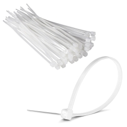 Kablo baği beyaz 10cm 2.5mm plastik cirt kelepçe naylon (100 adet) jameson jkb-2510b
