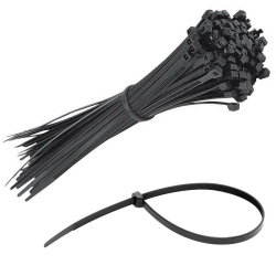 Kablo baği siyah 37cm 3.6mm plastik cirt kelepçe naylon (100 adet) jameson jkb-3637s