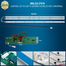 Mbled (3xpcb) lcd to led tv çevirici 32 inç 24 volt universal