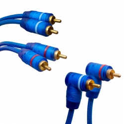 Powermaster pm-425 2 rca erkek + 4 rca erkek şaseli 5 metre mavi kablo