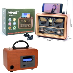 Radyo nostalji şarjli pilli bt/usb/sd telefon standli nns ns-8071bt